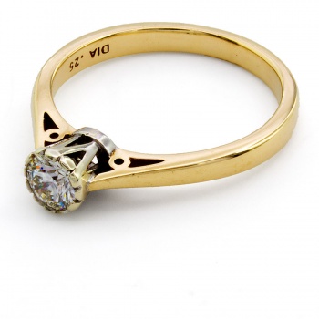 9ct gold Diamond 25pt Ring size J